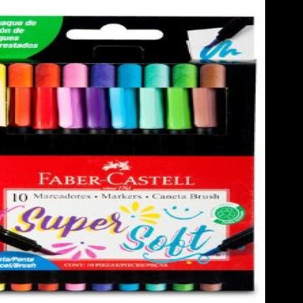 MARCADOR AGUA DELG.SUPER SOFT P. PINCEL ESTUCHE C10 PZAS FABER